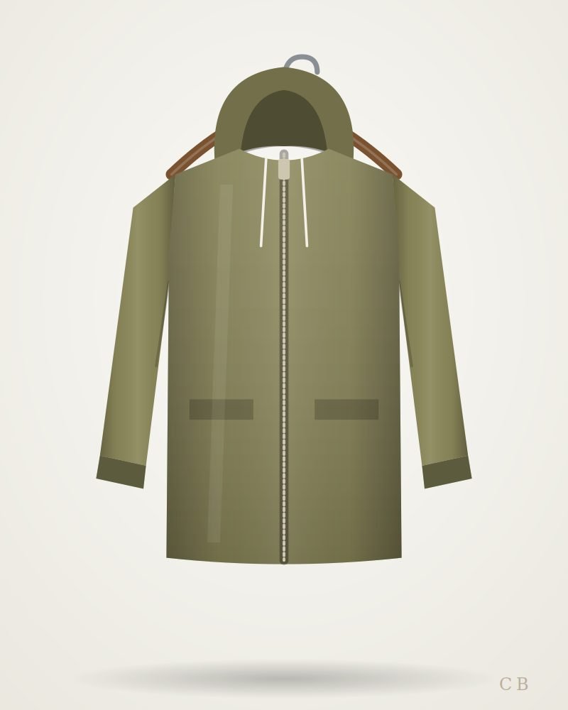 Water-Repellent Hooded Jacket